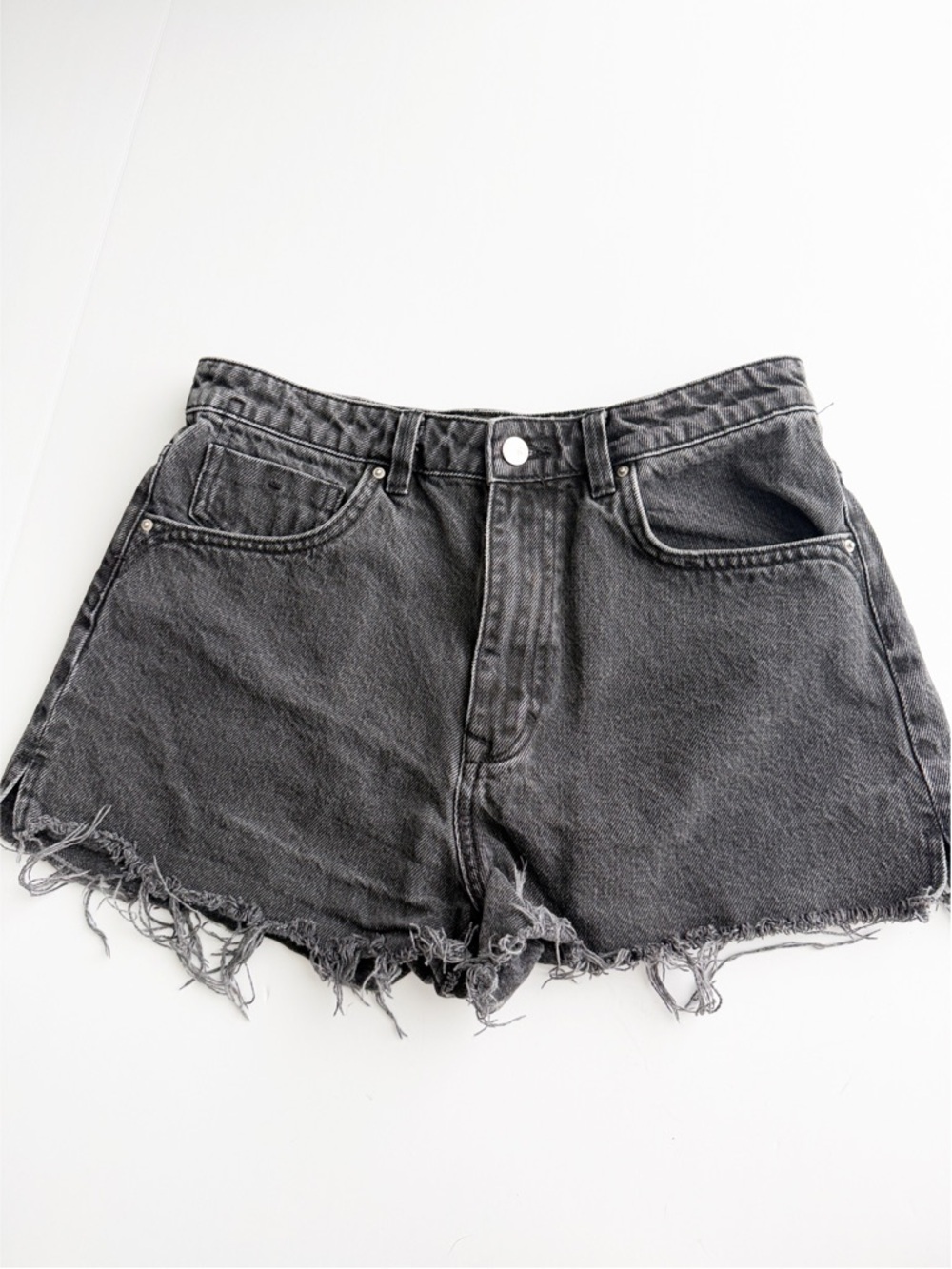 Zara Cut Off Blue Jean Shorts Denim Black size 8